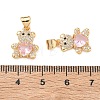 Brass Micro Pave Cubic Zirconia Charms KK-K351-69G-06-3
