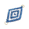 Glass Seed Beads Connector Charms PALLOY-MZ01416-01-2