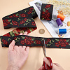 7M Flat Ethnic Style Polyester Jacquard Flower Ribbon OCOR-WH0082-132-3
