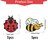 10Pcs 2 Style Ladybug & Bees Iron on Cloth Patches PATC-CA0001-11-2