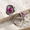 Natural Banded Agate Adjustable Rings G-P560-03AS-12-2