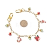 Alloy Enamel Santa Claus Christmas Bell Candy Cane Charm Brass Cable Chain Purse Decorative Chains AJEW-BA00170-4