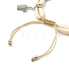 Dolphin & Tortoise Alloy & Synthetic Turquoise Starfish Charm Bracelet BJEW-TA00380-3