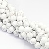 Round Natural Howlite Bead Strands G-L448-10-10mm-1