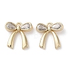 Brass Micro Pave Clear Cubic Zirconia Charms X-KK-G491-29G-1