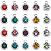 60Pcs 10 Colors 303 Stainless Steel Rhinestone Charms STAS-DC0007-68-1