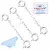 3Pcs Sterling Silver Chain Extender STER-BBC0009-70B-7