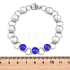 304 Stainless Steel and Glass Link Chain Bracelets for Women GL-T001-02A-4