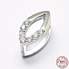 Anti-Tarnish Rhodium Plated 925 Sterling Silver Micro Pave Cubic Zirconia Pendant Bails STER-E053-07P-1