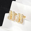 Brass Micro Pave Cubic Zirconia Stud Earrings EJEW-Z091-04G-H-4