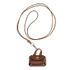 Mini PU Leather Headphone Bag Hanging Neck Pouches NJEW-G198-01A-3
