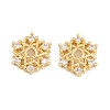 Christmas Brass Clear Cubic Zirconia Beads KK-B186-12G-1