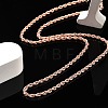 3mm Brass Rope Chain Necklaces for Men Women NJEW-G160-10RG-2