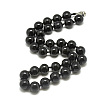 Natural Black Agate Beaded Necklaces NJEW-S404-02-1