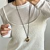 Alloy Wine Pot Shaped Pendant Black Waxed Cord Adjustable Long Necklaces for Women WGDA634-01-2