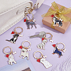 12Pcs 12 Styles Alloy Enamel Pet Dog Keychains KEYC-JOY00007-4