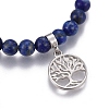 Natural Lapis Lazuli Charm Bracelets BJEW-I275-B06-3