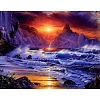 DIY Beach Theme Sunset Scenery Diamond Painting Kits PW-WG98148-01-1
