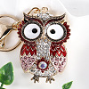 Owl Alloy Rhinestone Keychain PW-WG99278-03-1