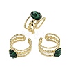 Oval Natural Malachite Finger Rings RJEW-N046-06B-G-3