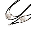 Bohemian Style Oval Alloy & Imitation Leather Wax Cord Double Layer Necklaces & Bracelets Sets for Women FS-WG56800-01-6