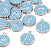 Platinum Plated Alloy Enamel Charms ENAM-S118-04P-P-4