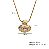 Golden Tone Stainless Steel Crystal Rhinestone Round Snake Chain Pendant Necklaces PW-WG040E8-02-1