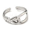 304 Stainless Steel Cuff Ring for Women RJEW-F151-01P-2