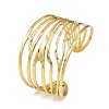 Non-Tarnish Stylish European and American Style 304 Stainless Steel Cuff Bangles for Women BJEW-Z077-03G-1