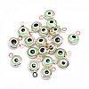 Handmade Evil Eye Lampwork Charms KK-F764-13RG-03-2