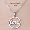201 Stainless Steel Word Love Pendant Necklace NJEW-OY001-44-3