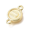 Brass Disc with Initial Links Connector Charms KK-E802-36G-U-2