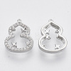 Brass Micro Pave Clear Cubic Zirconia Charms KK-T054-20P-NF-2