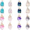 16Pcs 8 Color Druzy Resin Pendants RESI-FH0001-36-1