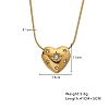 Golden Tone Stainless Steel Crystal Rhinestone Round Snake Chain Pendant Necklaces PW-WG040E8-01-1