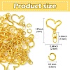 Alloy Heart Lobster Clasps KEYC-YW0001-20G-3