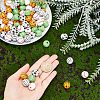 100Pcs 5 Style Painted Natural Wood European Beads WOOD-SC0001-40-3