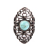 Synthetic Turquoise Retro Finger Rings RJEW-B067-02R-20-2