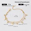 304 Stainless Steel Pave Clear Cubic Zirconia Charm 2-Strand Bracelets for Women QD8727-5-1