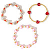 3Pcs 3 Styles Bohemian Styles Heart Theme Bracelets Set PJ3086-3-1