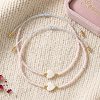 Adjustable Heart Natural Shell & Glass Seed Beaded Braided Bracelet Sets NT9181-2-1