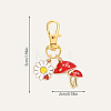 Flower & Mushroom Alloy Enamel Pendant Decorations HJEW-YW00055-01-3
