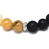 Natural Topaz Jade Beads Stretch Bracelets BJEW-R309-02-A04-2