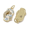 Real 18K Gold Plated Brass Micro Pave Cubic Zirconia Pendants KK-L209-073G-04-2