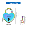 4 Sets 4 Colors Heart Shape Alloy Lock & Key Set AJEW-FG0002-39-2