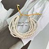 Adjustable Round Shell Pearl Multi-Strand Braided Bead Bracelets for Women WG86BBB-01-1