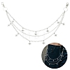 Iron & Brass Star Tassel 3 Layer Pants Chains for Jeans with Alloy Swivel Lobster Claw Clasps HJEW-YW00426-1