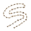 304 Stainless Steel & Natural Freshwater Shell Beaded Link Chains AJEW-JB01657-1