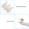 6 Pairs Alloy Wing Brooch for Backpack Clothes JEWB-CA0001-31-5