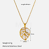 304 Stainless Steel Enamel Hollow Leaf Pendant Necklaces for Women WGF8C1A-03-2